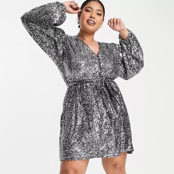 river island sequin mini dress River Island - Mini Dress - Women - Polyester - 12 US
